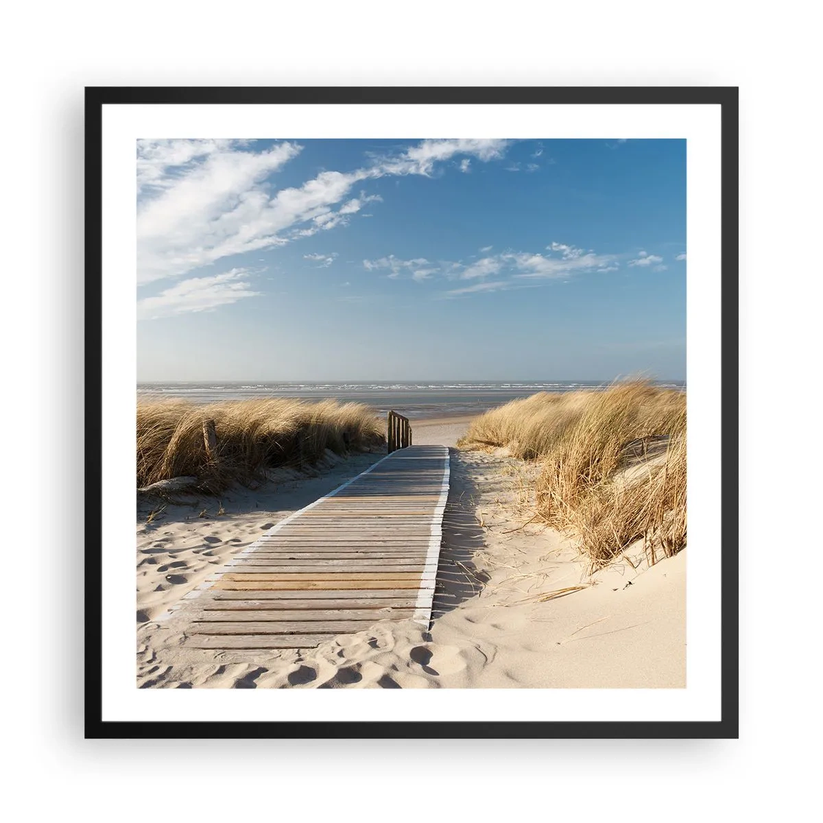 Poster in cornice nera - Dopo la duna, nel fruscio dell'erba - 60x60 cm