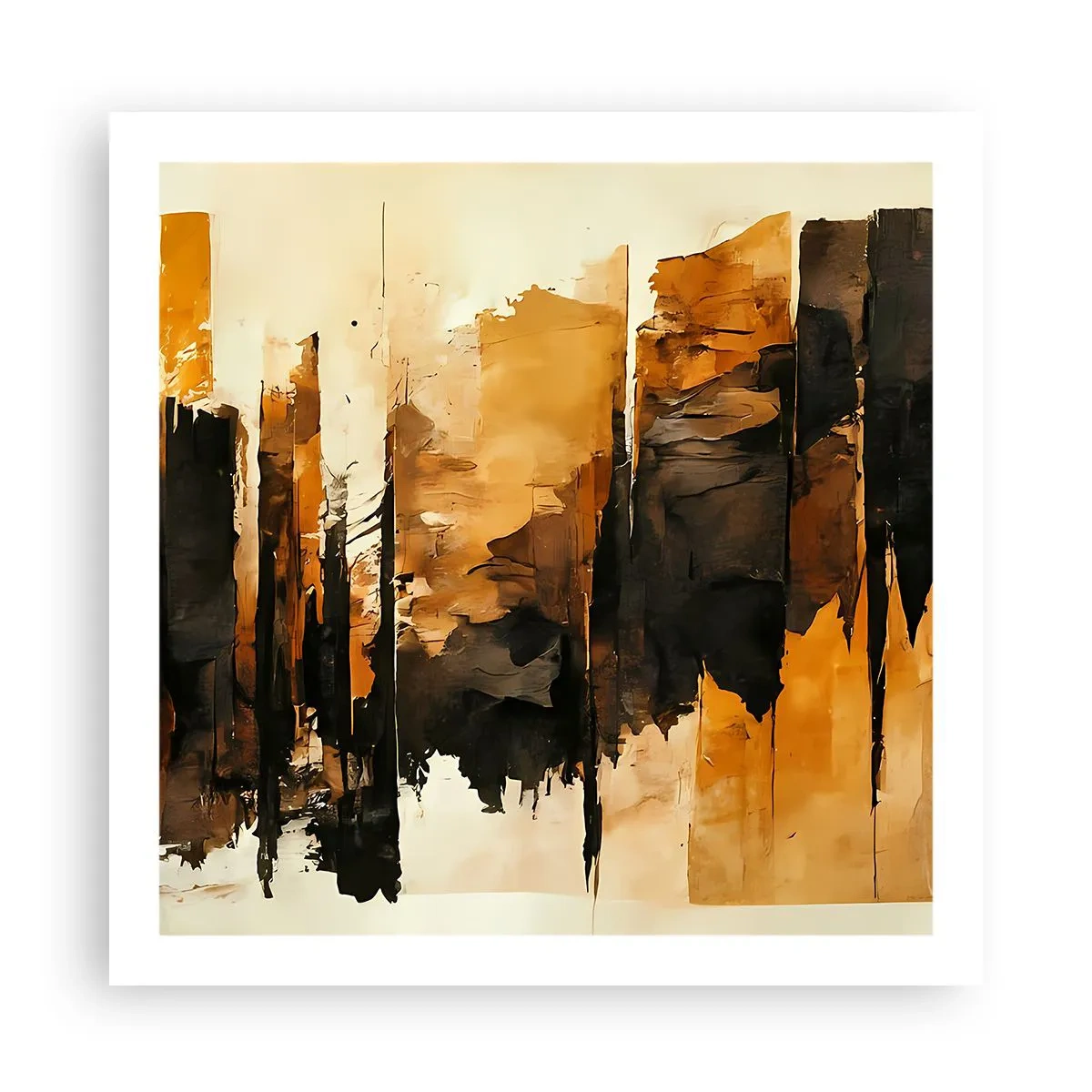 Poster - Armonia di nero e oro - 60x60 cm