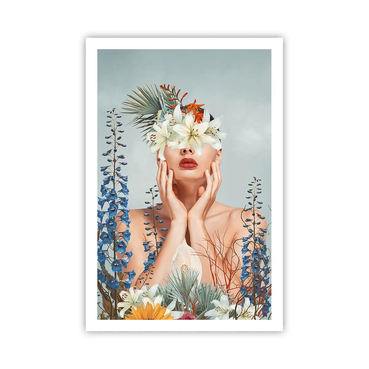 Poster - Donna - fiore - 61x91 cm