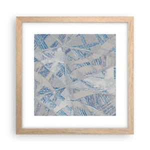 Poster in cornice rovere chiaro - Nel labirinto grigioblu - 30x30 cm