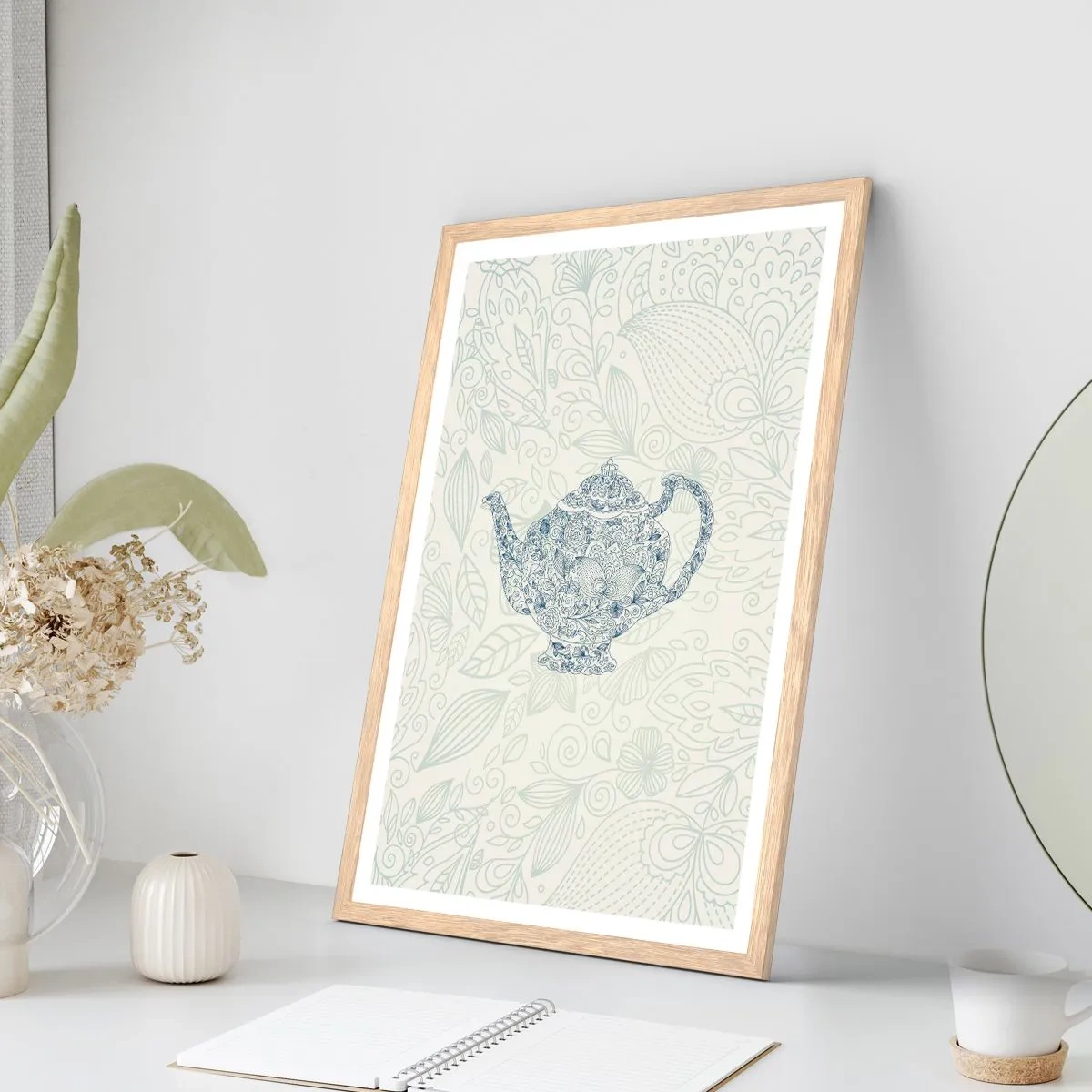 Poster in cornice rovere chiaro - Magia del tè - 30x40 cm