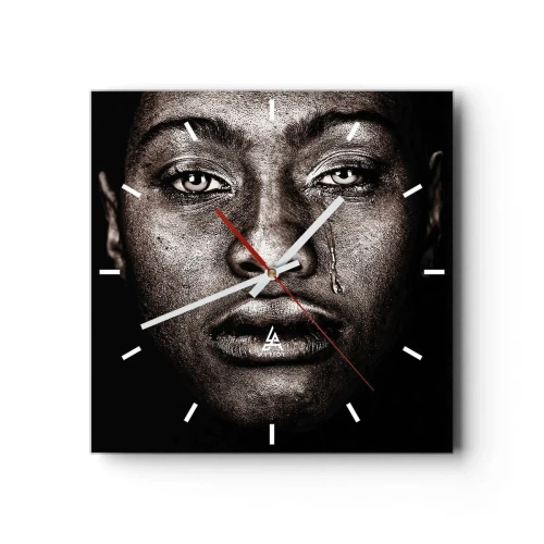 Orologio da parete - Orologio in Vetro - Un'unica lacrima - 40x40 cm