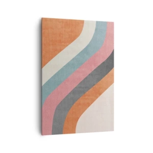 Quadro su tela - Stampe su Tela - Strisce retrò colorate - 70x100cm - Composizione diagonale: movimento - Decorazione murale moderna per soggiorno e camera da letto ARTTOR