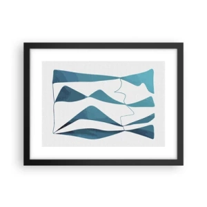 Poster in cornice nera - Astrazione: legame turchese - 40x30 cm