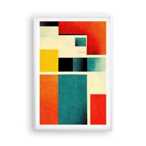 Poster in cornice bianca - Astrazione geometrica: energia buona - 61x91 cm