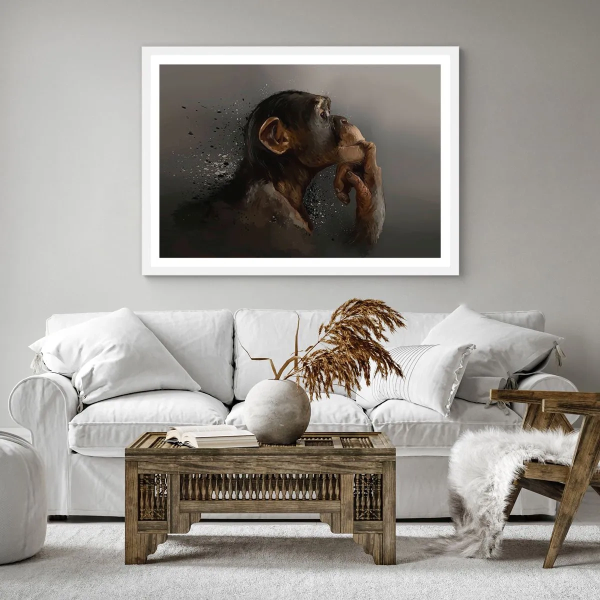 Poster in cornice bianca - Sicuramente un pensatore - 40x40 cm