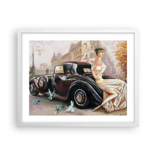 Poster in cornice bianca - Eleganza in stile retro - 50x40 cm