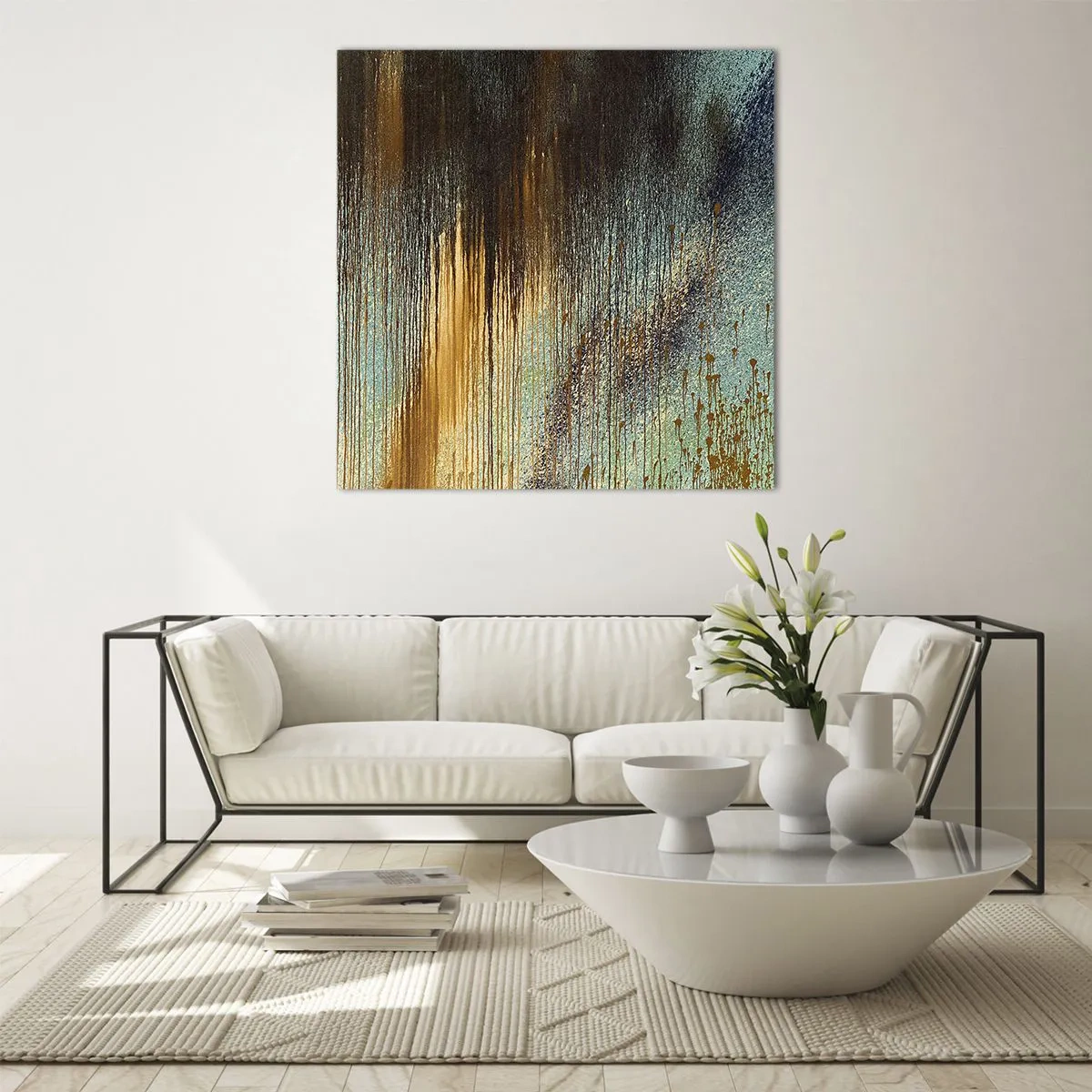 Quadro su vetro - Composizione cromatica non casuale - 40x40 cm