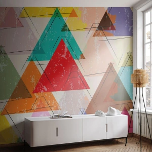 Fotomurali Autoadesivo Deluxe Sticker - Tre alla volta - Astrazione, Pezzo, triangoli - 150x105 cm