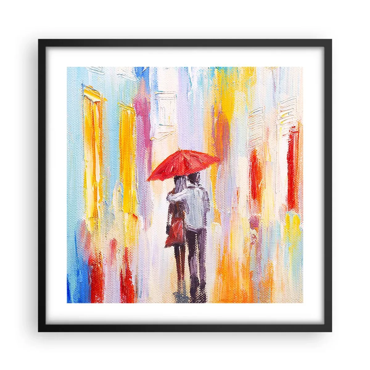 Poster in cornice nera - Che piova ancora - 50x50 cm