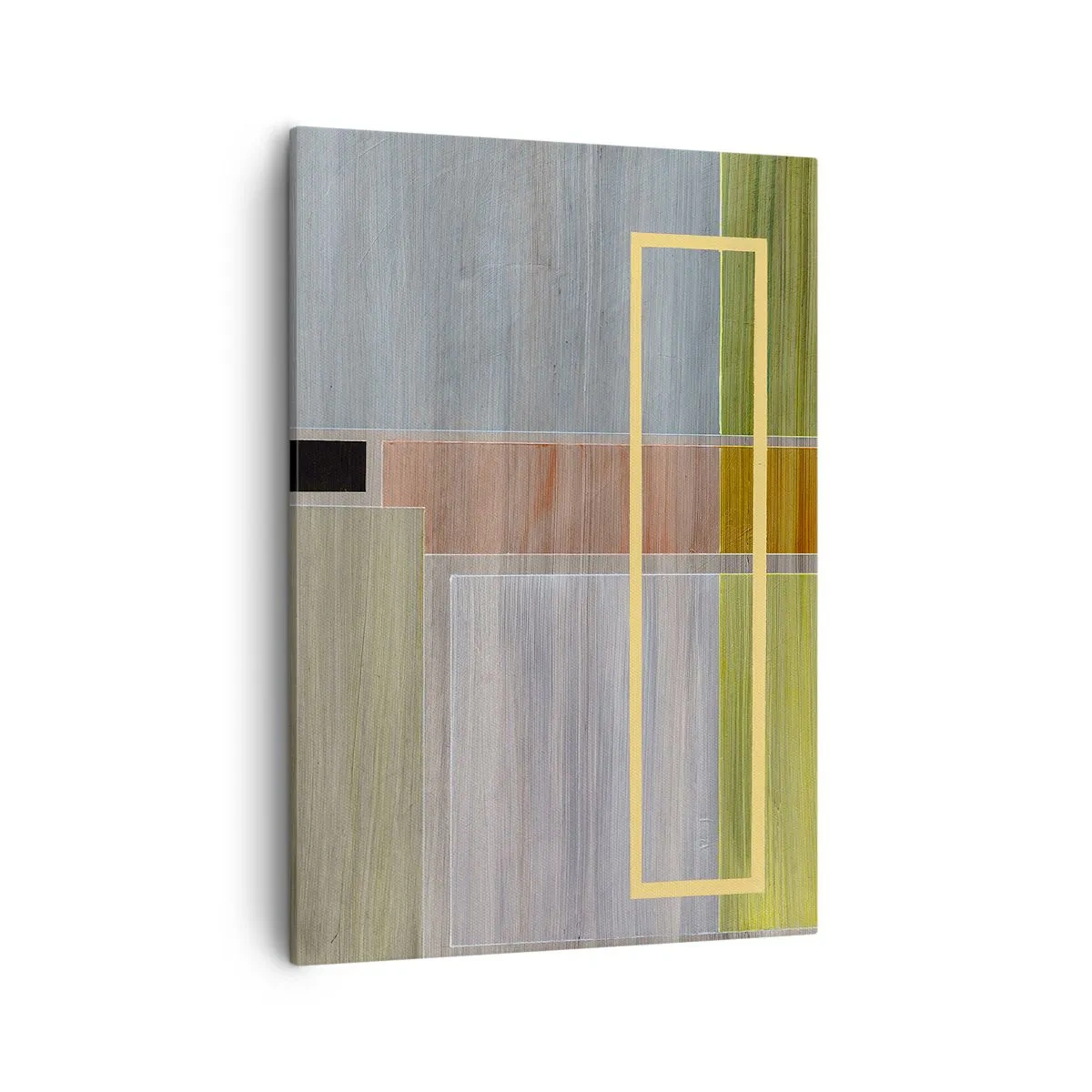 Quadro su tela - Stampe su Tela - Composizione geometrica in colori pastello con rettangoli - 50x70cm - Semplice e tranquillo - Decorazione murale moderna per soggiorno e camera da letto ARTTOR