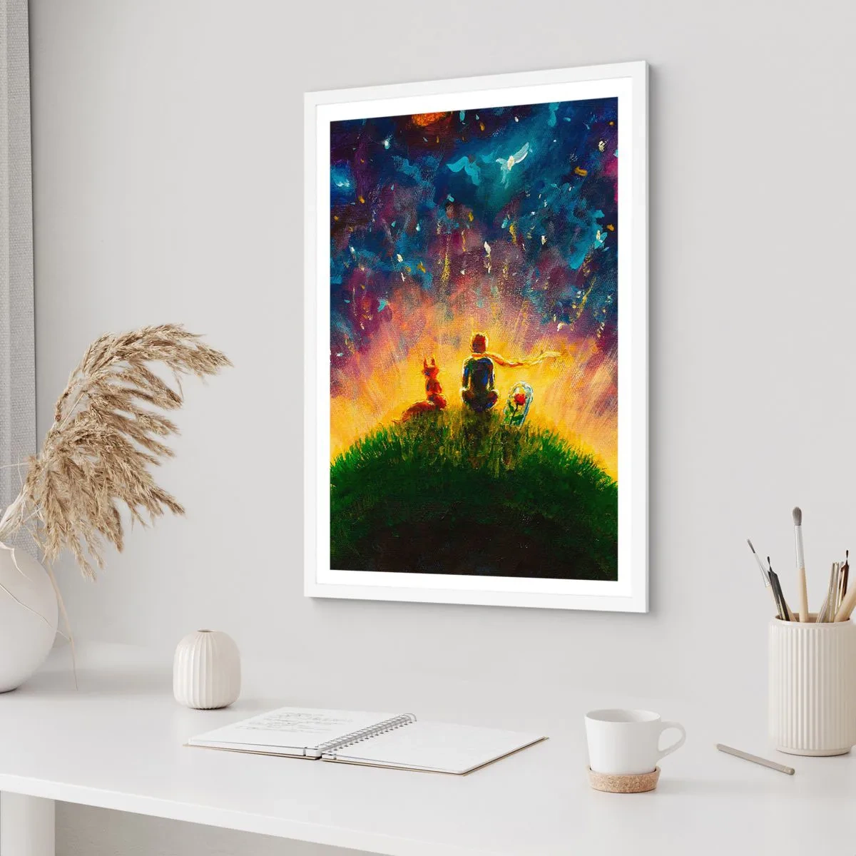 Poster in cornice bianca - Amore e amicizia: l'intero mondo - 40x50 cm