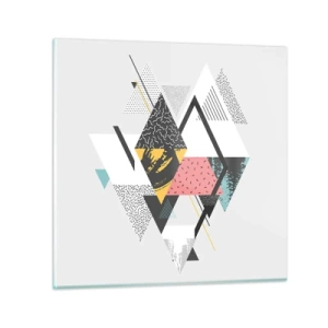 Quadro su vetro - Variazione con triangoli e rombi - 60x60 cm