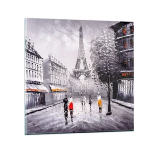 Quadro su vetro - Passeggiata a Parigi - 30x30 cm