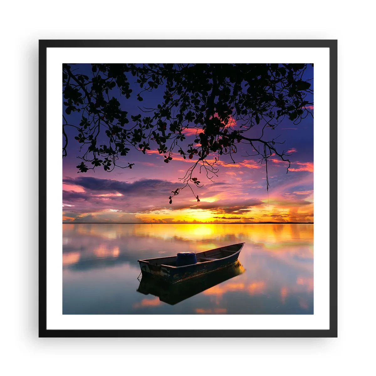 Poster in cornice nera - Ti sembra di essere sospeso nel cielo... - 60x60 cm