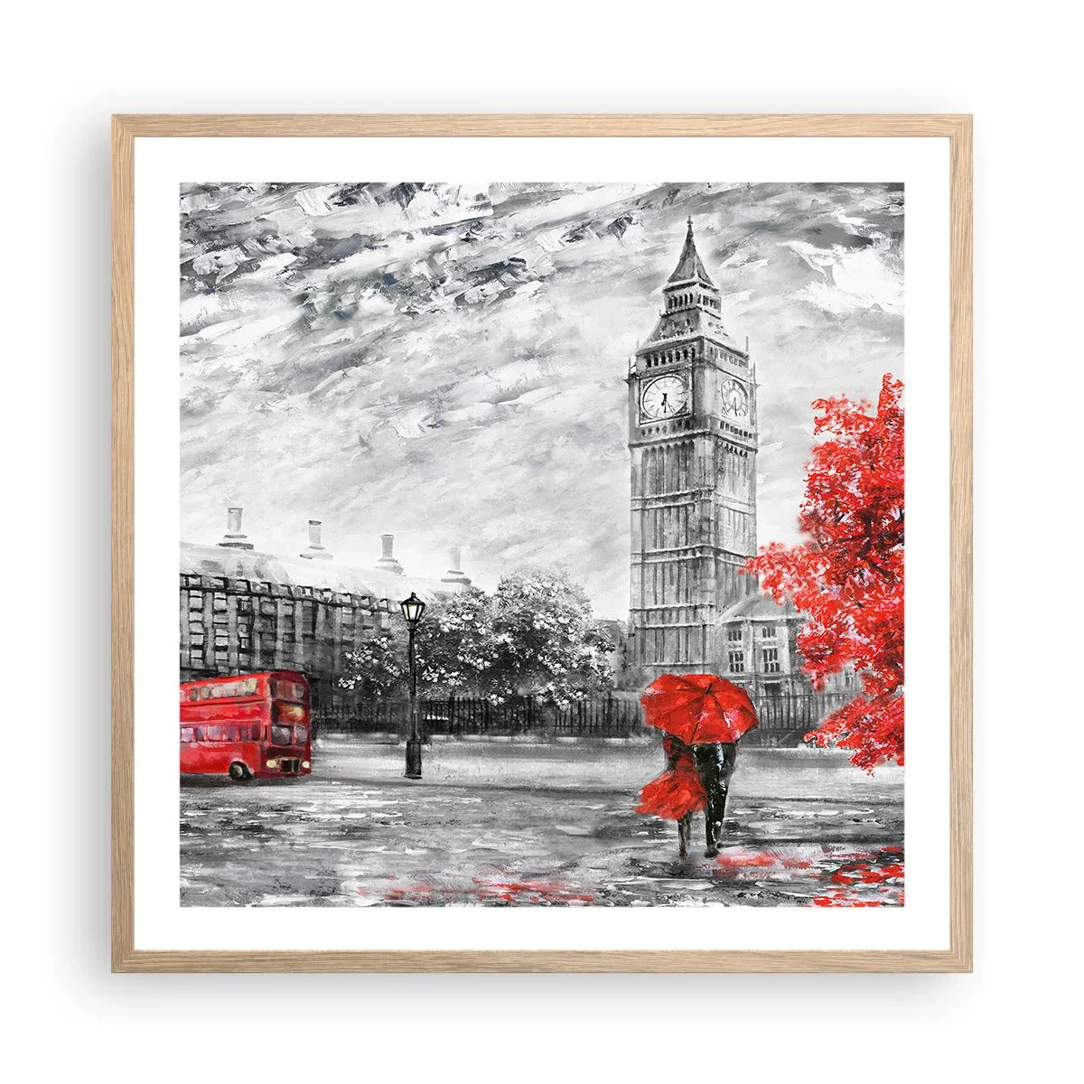 Poster in cornice rovere chiaro - Un giorno eccitante - 60x60 cm