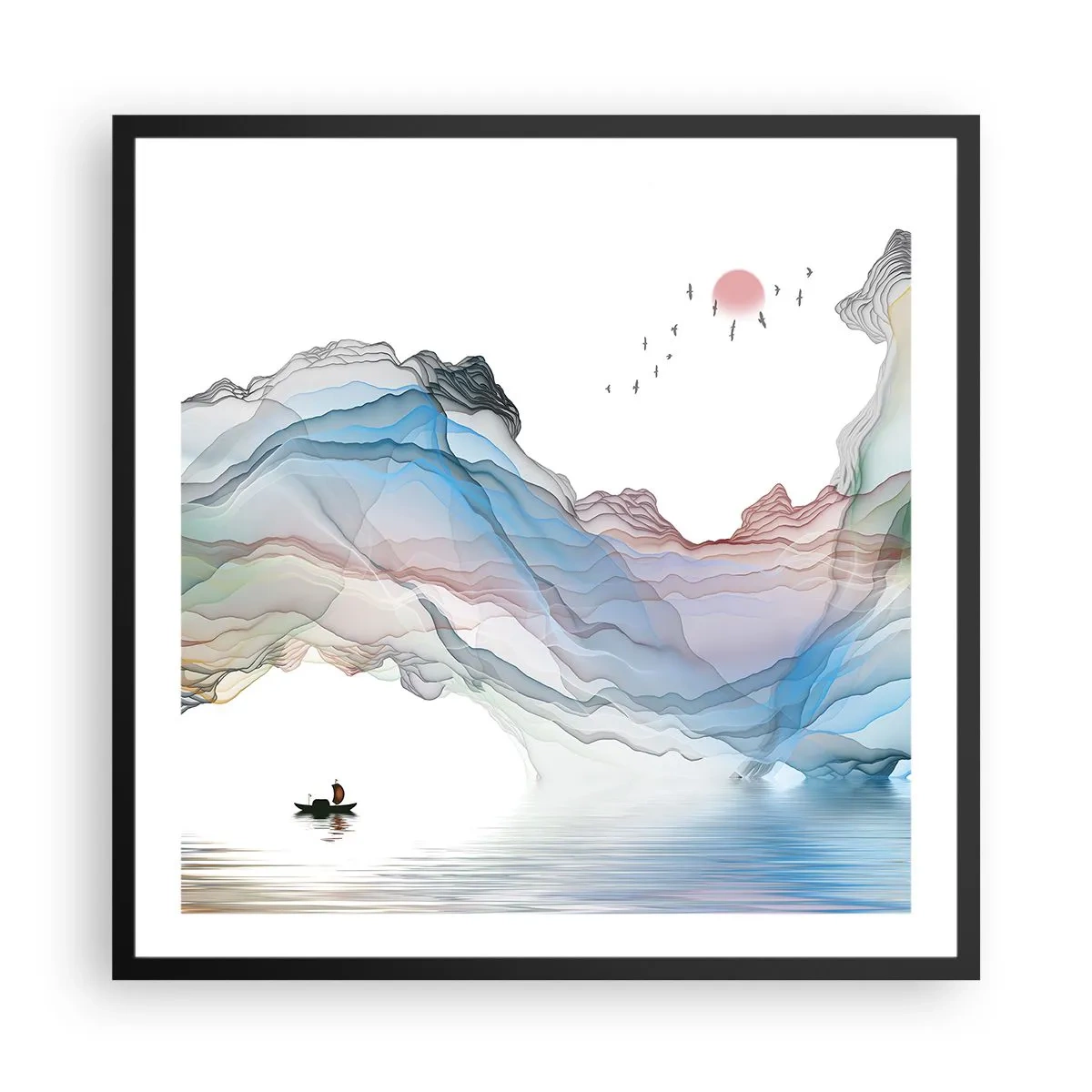 Poster in cornice nera - Verso i monti di cristallo - 60x60 cm