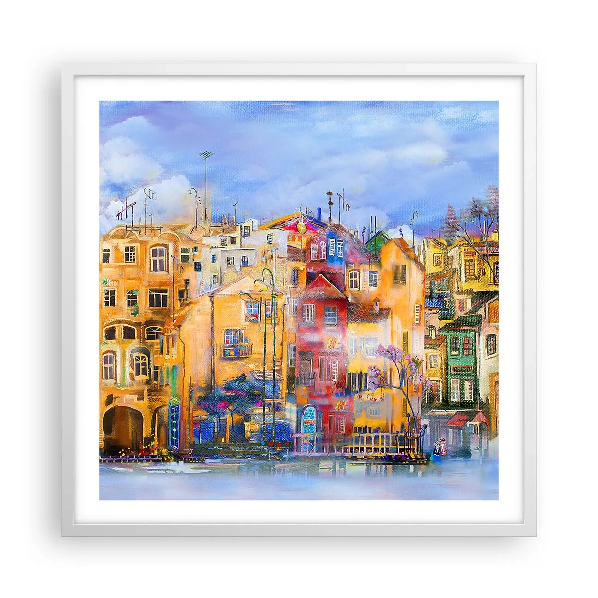 Poster in cornice bianca - Siamo insieme - 60x60 cm