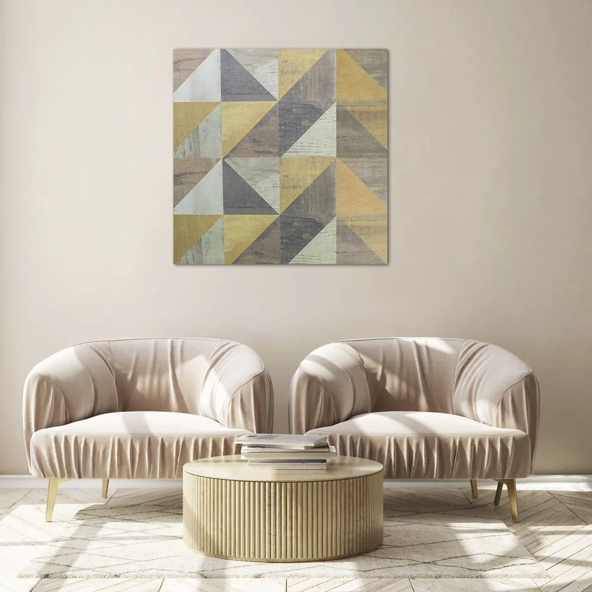 Quadro su vetro - Secondo i triangoli - 70x70 cm