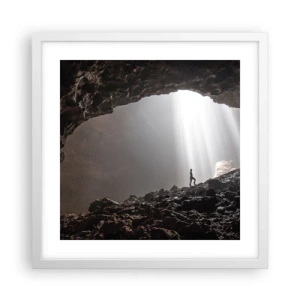 Poster in cornice bianca - Grotta luminosa - 40x40 cm