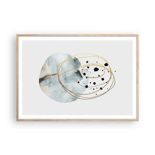 Poster in cornice rovere chiaro - Nell'abbraccio dello spazio - 100x70 cm