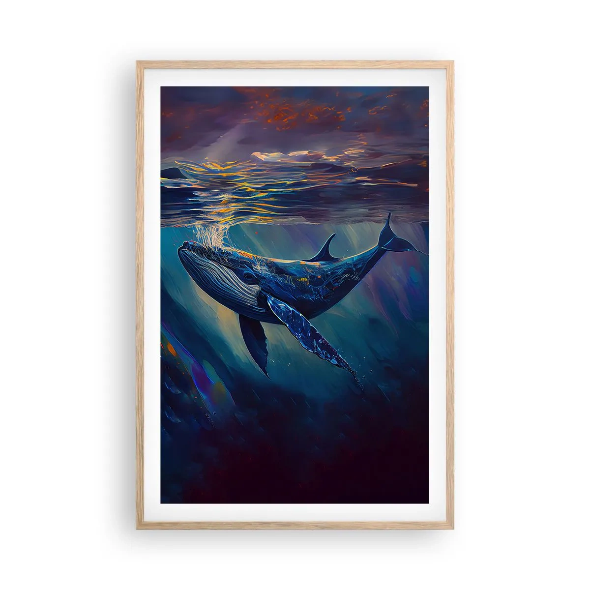 Poster in cornice rovere chiaro - Benvenuti nel mio mondo - 61x91 cm