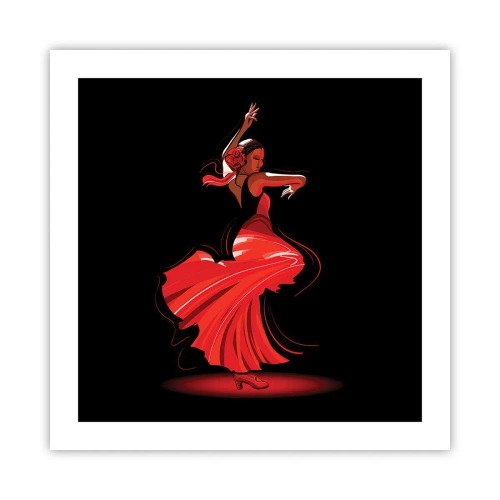 Poster - Lo spirito focoso del flamenco - 50x50 cm