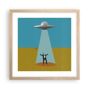 Poster in cornice rovere chiaro - Incontro ravvicinato - 40x40 cm