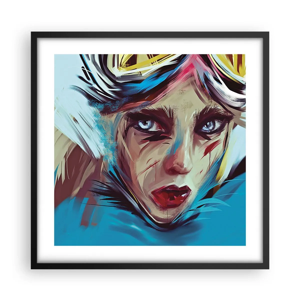 Poster in cornice nera - La guerriera della strada - 50x50 cm