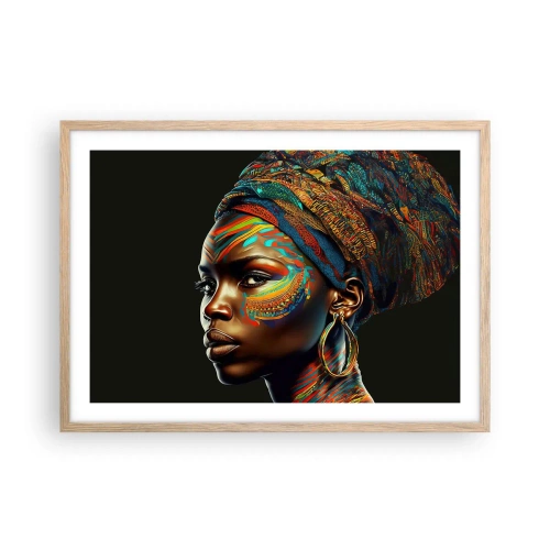 Poster in cornice rovere chiaro - Regina africana - 70x50 cm