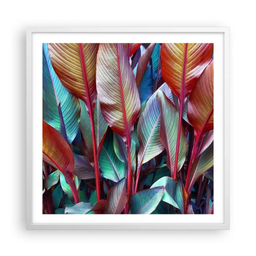 Poster in cornice bianca - Selva colorata - 60x60 cm