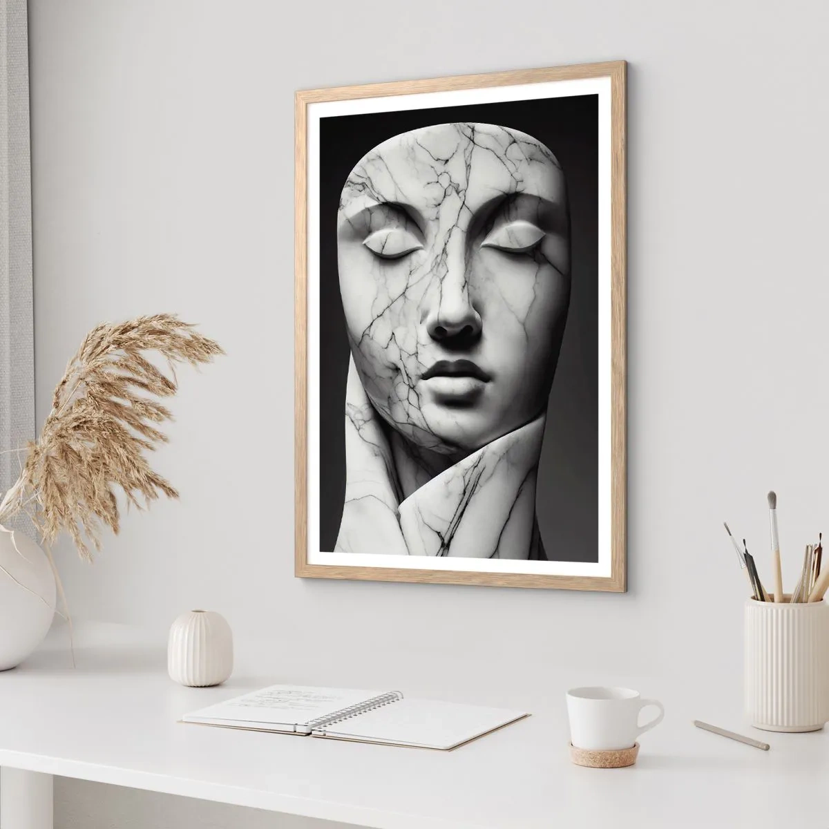 Poster in cornice rovere chiaro - Forme di marmo - 40x50 cm