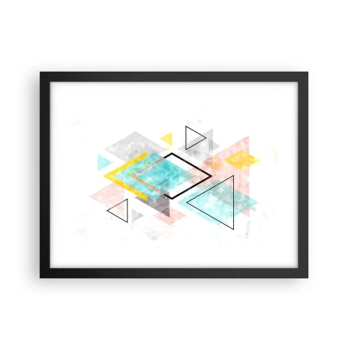 Poster in cornice nera - Gioco geometrico - 40x30 cm