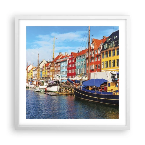 Poster in cornice bianca - Riva gioiosa - 50x50 cm