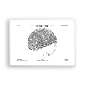 Poster in cornice bianca - Anatomia di Toronto - 100x70 cm