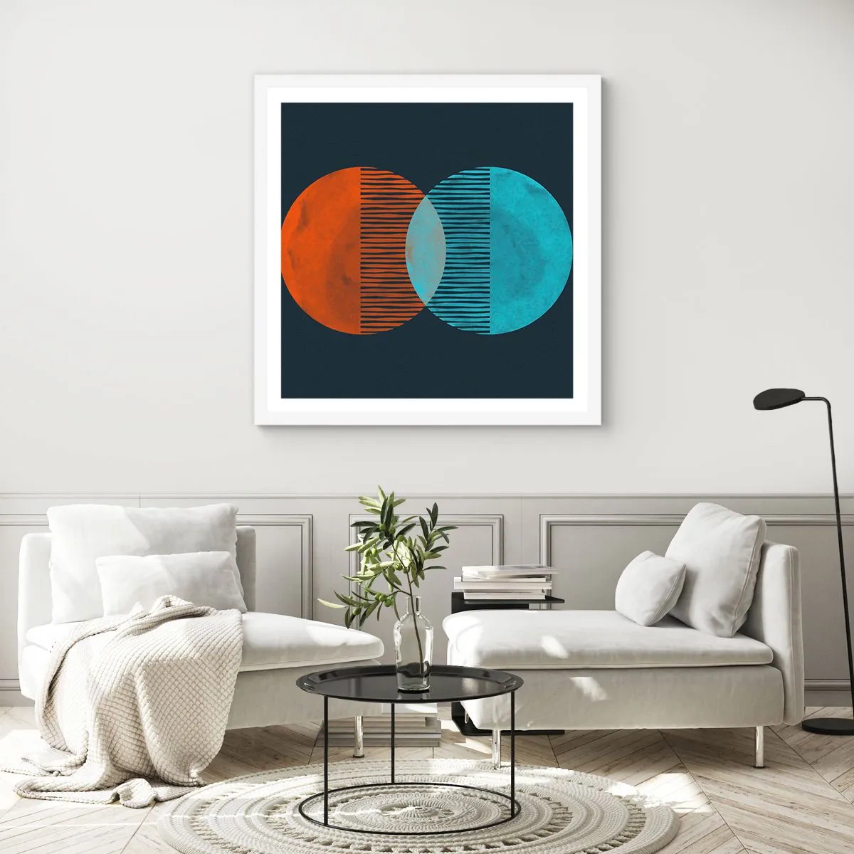 Poster in cornice bianca - Fantasia astronomica - 40x40 cm