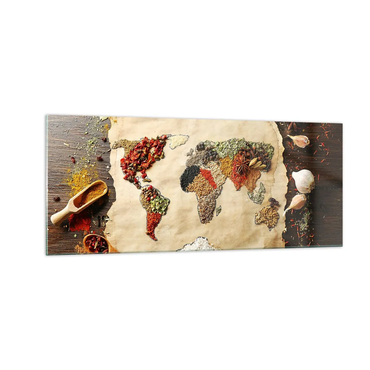 Quadro su vetro - Tutti i gusti del mondo - 100x40 cm