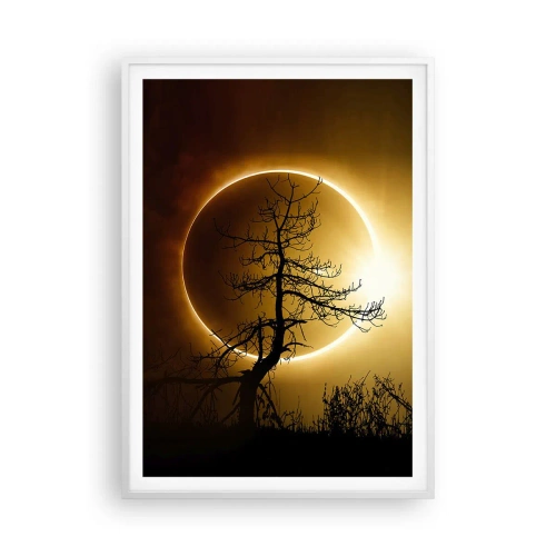 Poster in cornice bianca - Eclissi totale - 70x100 cm