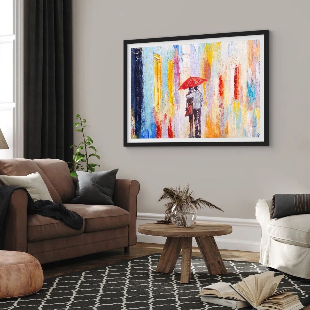 Poster in cornice nera - Che piova ancora - 50x40 cm
