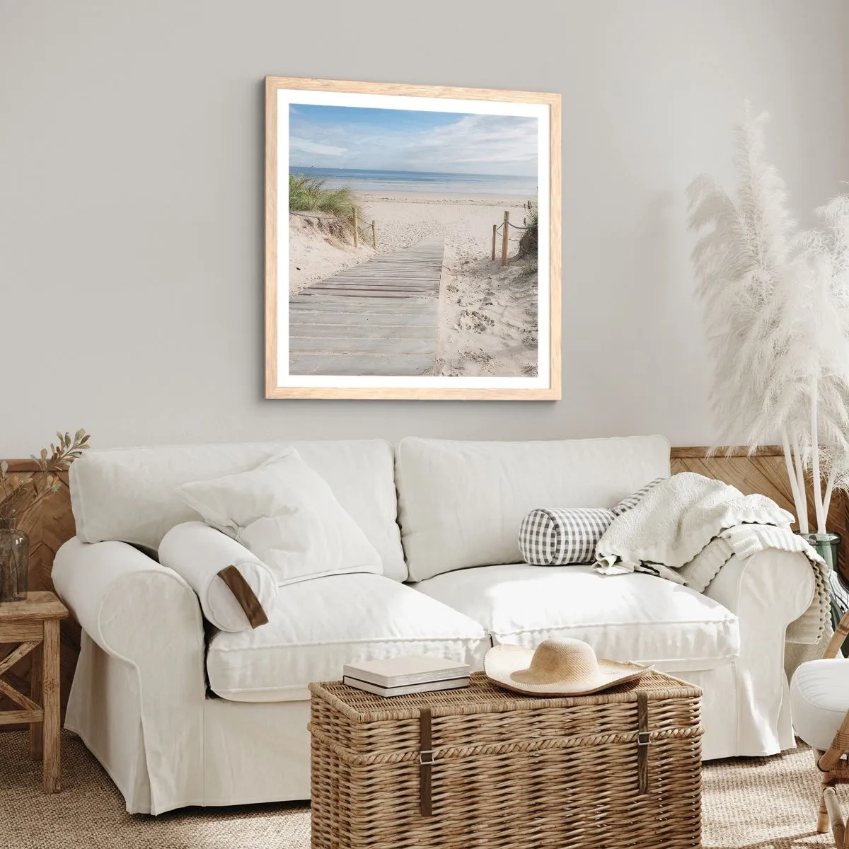 Poster in cornice rovere chiaro - Fino all'orizzonte - 40x40 cm