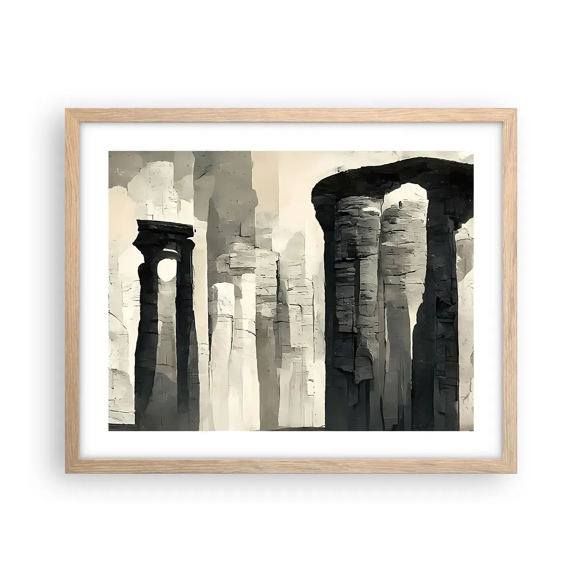 Poster in cornice rovere chiaro - La maestà dell'antichità - 50x40 cm