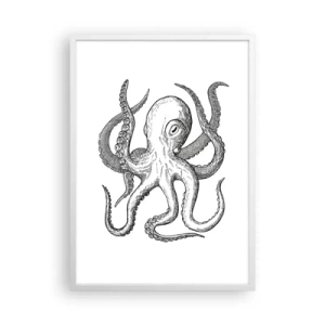 Poster in cornice bianca - Ballando con le onde - 50x70 cm