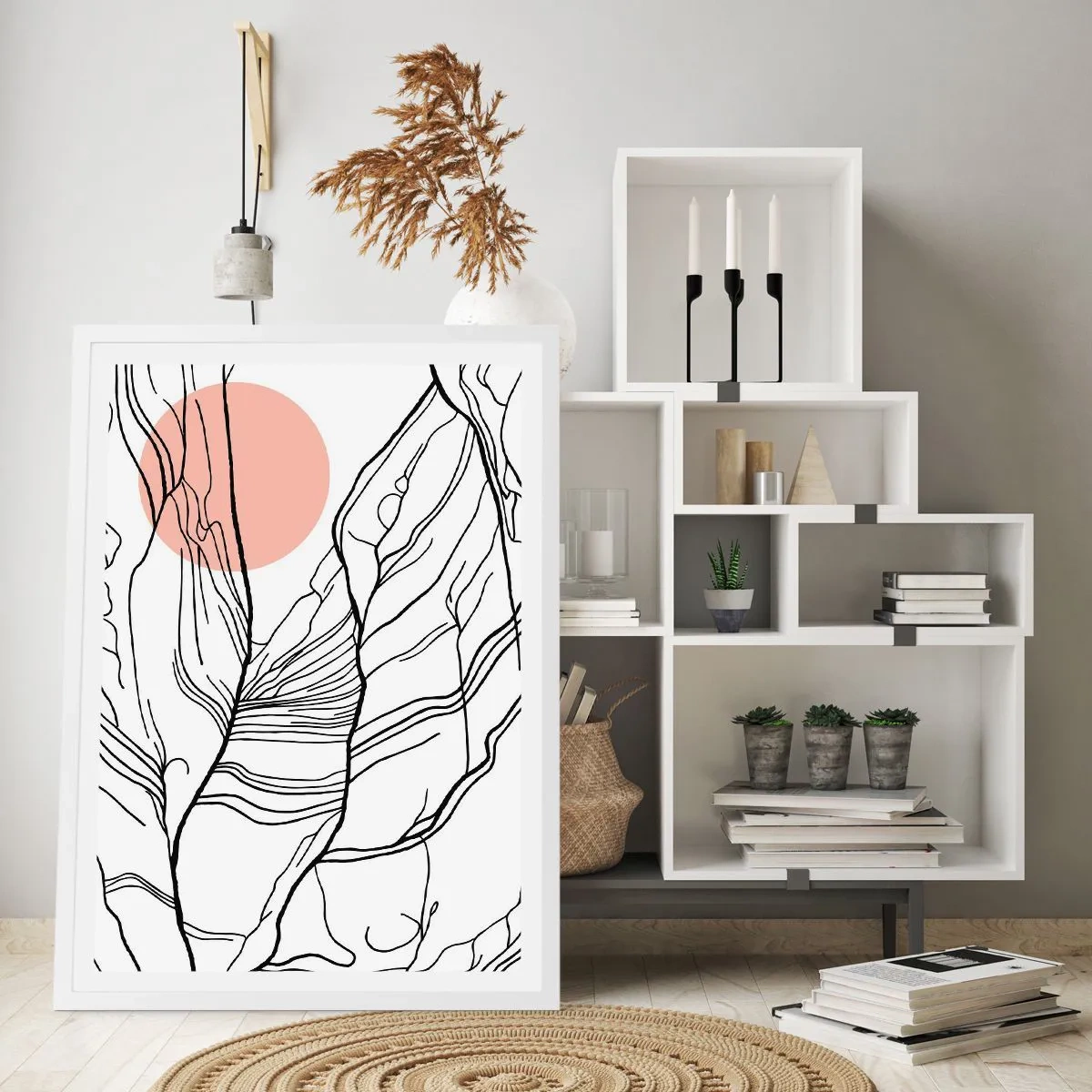 Poster in cornice bianca - Nella rete dei rami - 30x40 cm