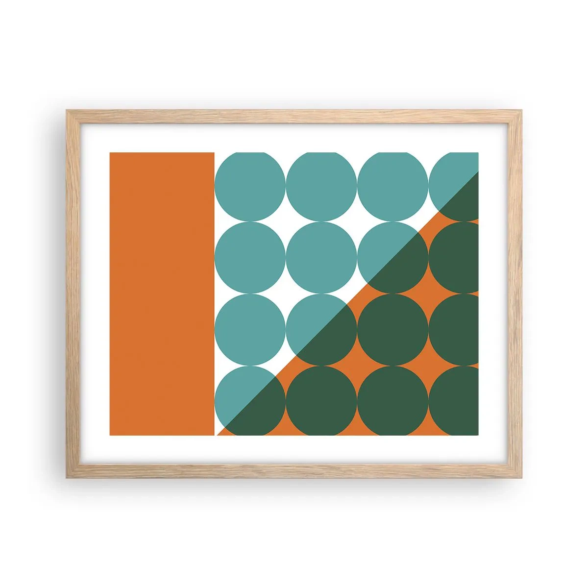 Poster in cornice rovere chiaro - In alto obliquo - 50x40 cm