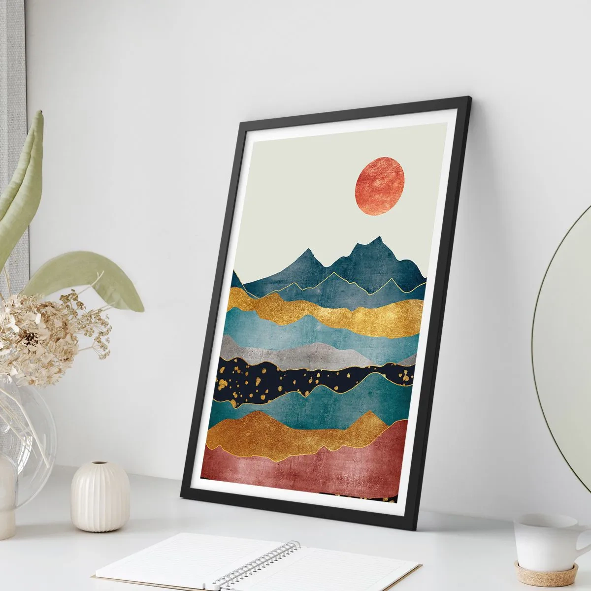 Poster in cornice nera - La sezione del mondo - 61x91 cm