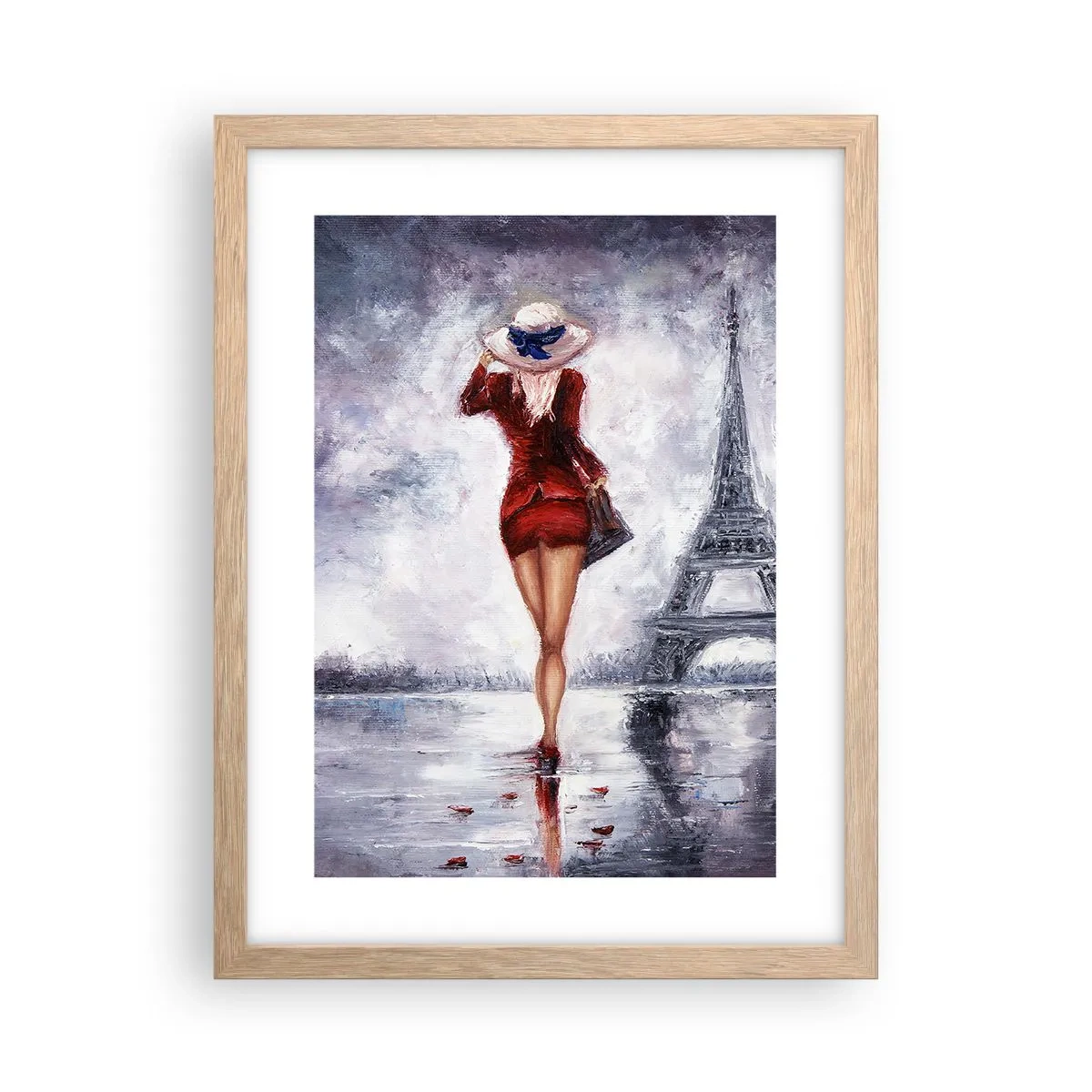 Poster in cornice rovere chiaro - Simboli di Parigi - 30x40 cm