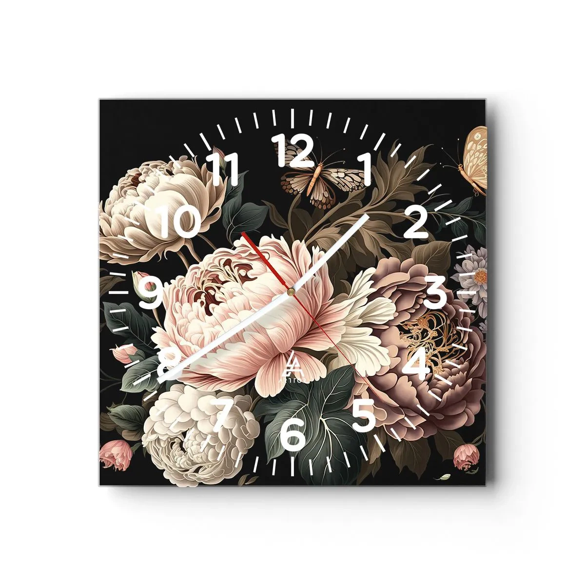 Orologio da parete - Orologio in Vetro - In stile barocco - 40x40 cm