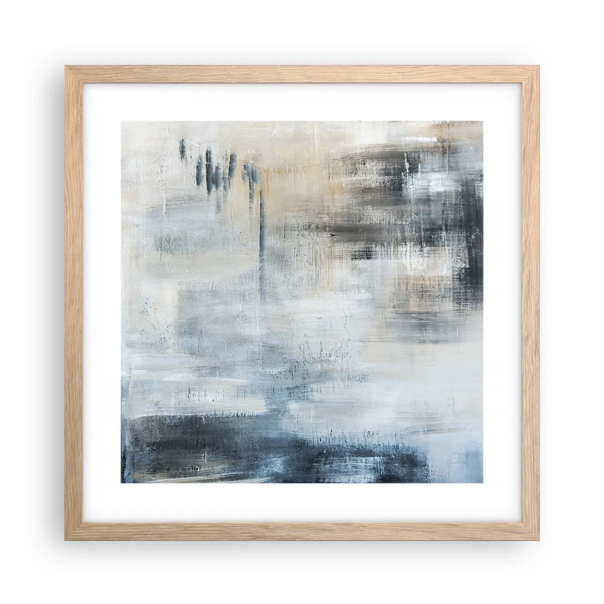 Poster in cornice rovere chiaro - Coperti dal blu - 40x40 cm