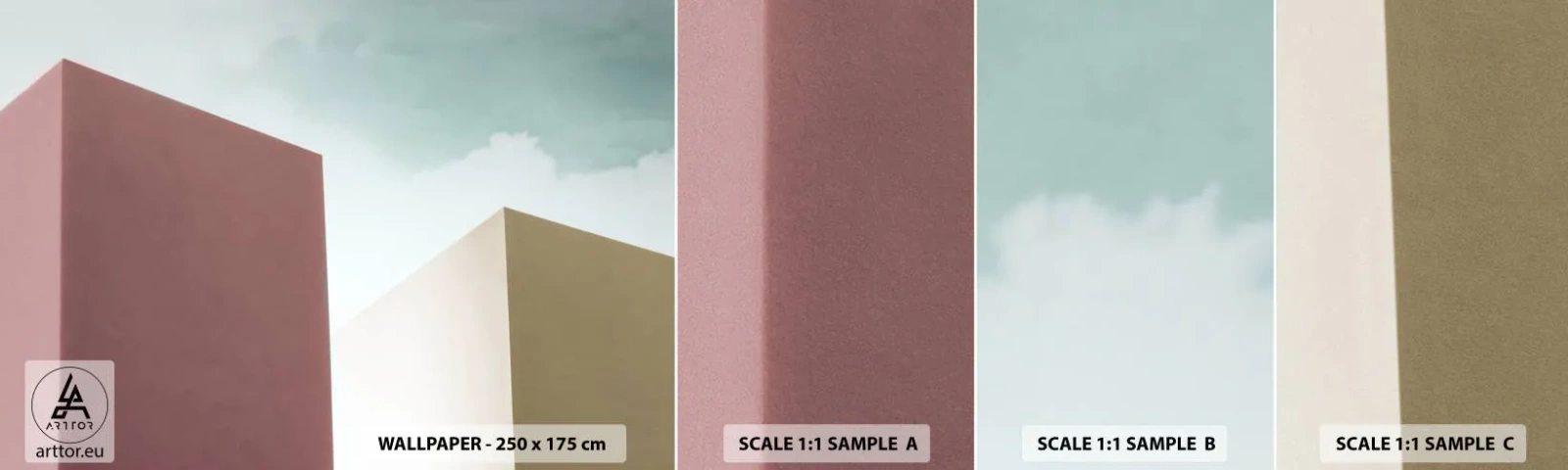 Campione Di Fotomurale Standard Eco - Geometria di un'estate assolata - Edifici, Architettura, Tridimensionale - 100x30 cm