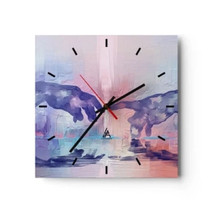 Orologio da parete - Orologio in Vetro - Mani simboliche in colori astratti, che rimandano al tema della creazione - 30x30cm - La scintilla divina della vita - Decorazione murale moderna per soggiorno e camera da letto ARTTOR